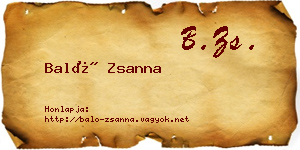 Baló Zsanna névjegykártya